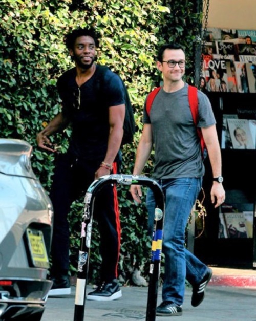 sarahboseman:Chadwick and Joseph Gordon-Levitt in LA ❤️ 