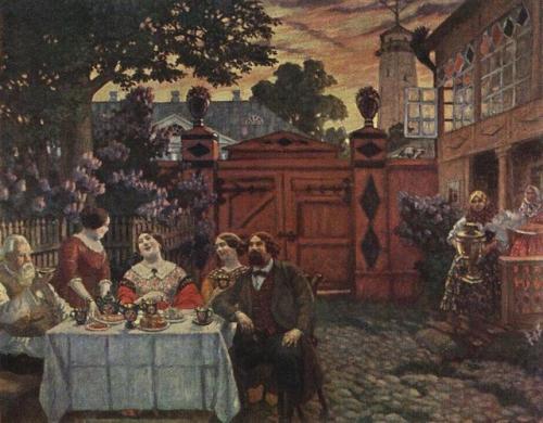 artist-kustodiev:Teatime, Boris...