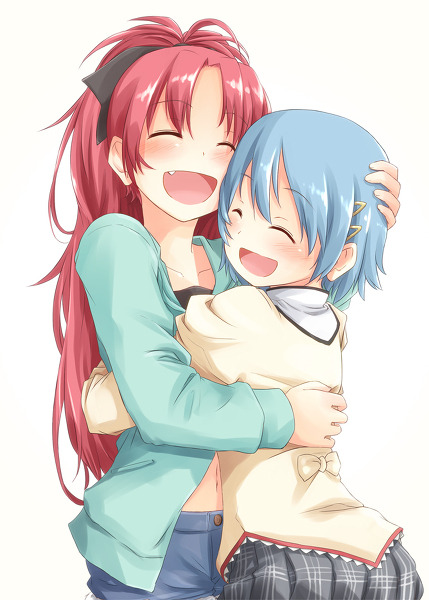 Yuri Couple Fanart Fanart from pixiv Mahou Shoujo Madoka☆Magica sayaka miki kyouko sakura