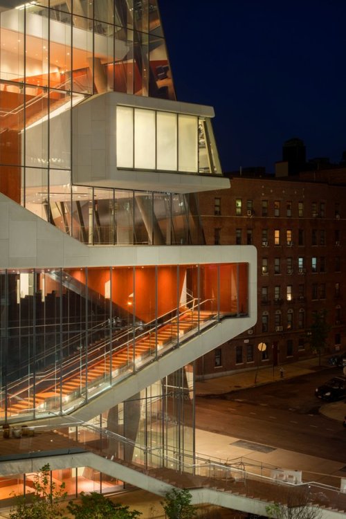 archatlas: New Facility in Columbia University Medical Center The Vagelos Education Center by Diller Scofidio + Renfro is a new, state-of-the-art medical and graduate education facility for medical and graduate students at Columbia University. The building is a 100,000-square-foot, 14-story glass tower that incorporates technologically advanced classrooms, collaboration spaces, and a modern simulation center to reflect how medicine is taught, learned, and practiced in the 21st century. The design seeks to reshape the look and feel of the Medical Center, and to create spaces that facilitate the development of skills essential for modern medical practice. Images and text via (via archatlas)