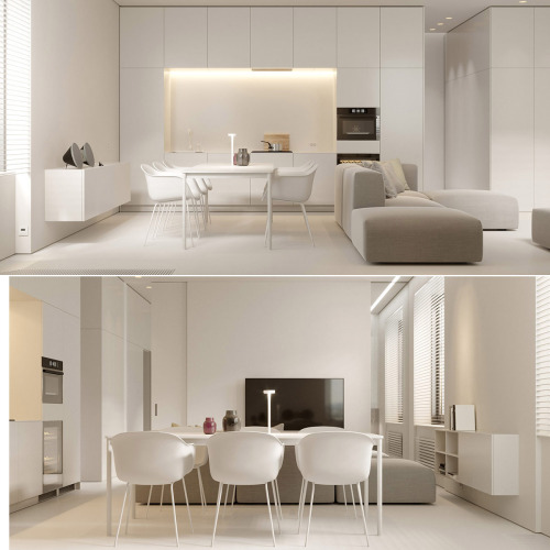 Minimalist Interiors In Soothing Shades Of Grey, Beige And...