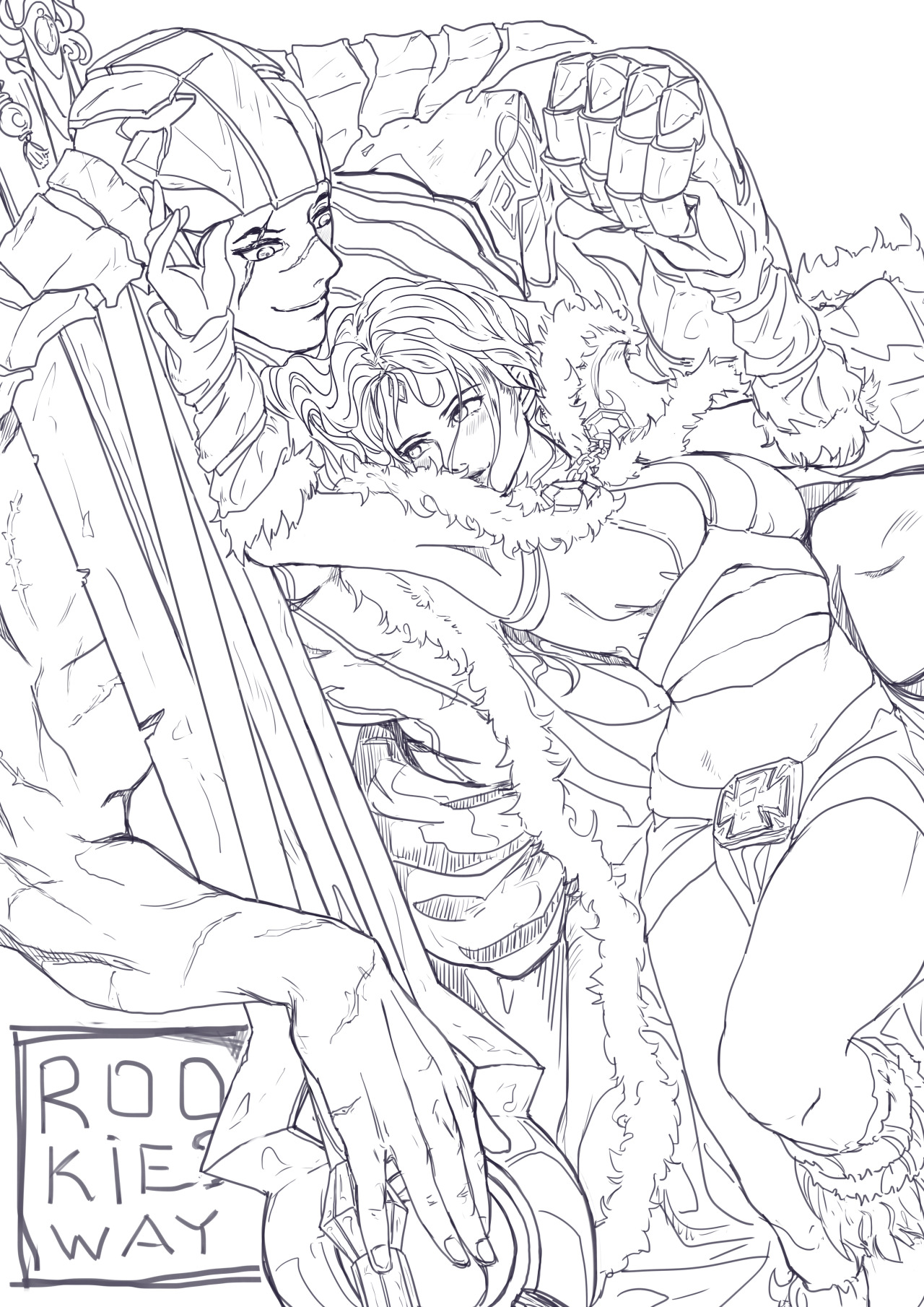 Rookiesway Sven X Crystal Maiden Line Art My Commission