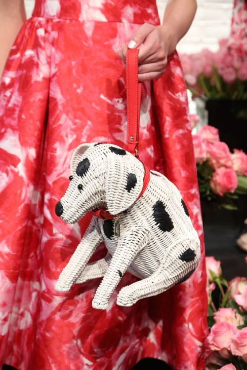 fashion kate spade runway straw bag dalmation