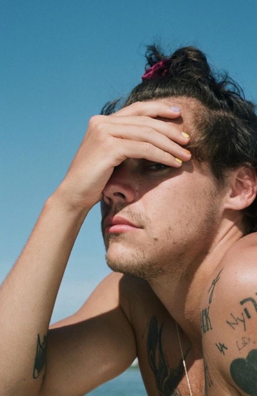 Harry during the Lights Up music video shooting. Photography by Vincent Haycock