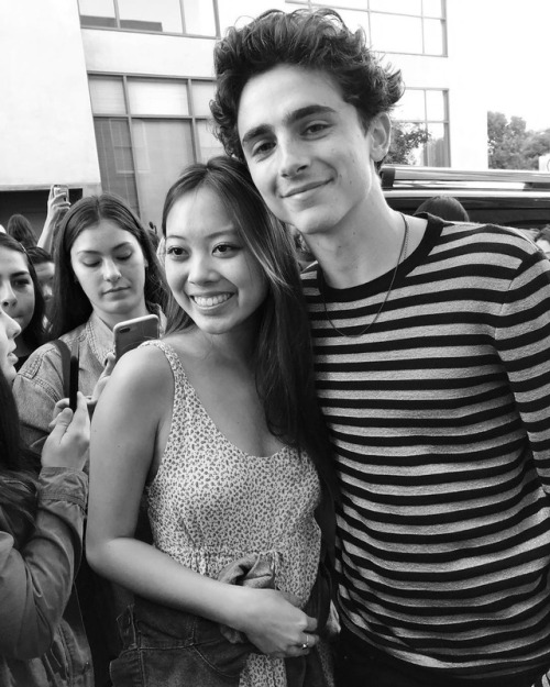 sweetimothee:timmy with a beautiful fan at mvff (x)