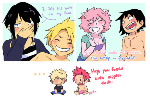 gigili-jiggly:The Bakusquad Try On Edible Lingerie!So uhh…. I...