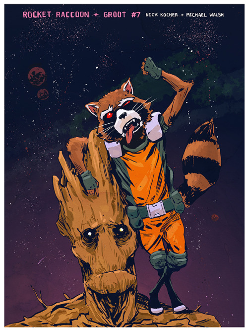 misterwalsh:Announcement, I’ll be drawing Rocket Raccoon + Groot...