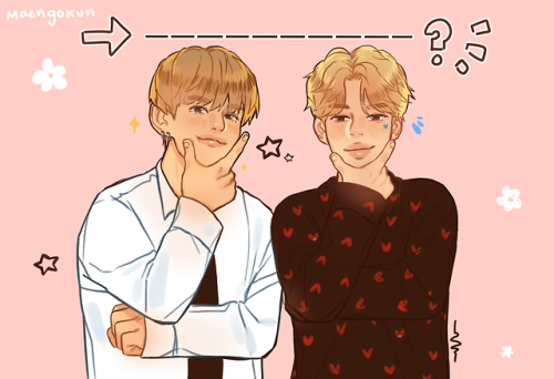 vmin taehyung jimin bts 95z oKAY I KNOW THEIR HEIGHT ISN& 039;T THAT DIFF BUT FYWEFASD SDF the vmin love myself sticker ;-; so cute im still weeping weeping comic