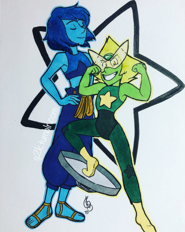 Some Steven Universe fan art because I love the new design Lapis got and Peridot’s is growing on me!