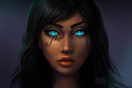 zyanart:Lunar New Year Pharah~I love the glowing eyes in...