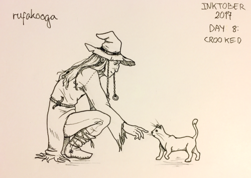 Inktober 2017, Day 8: CrookedA witch with a crooked nose.