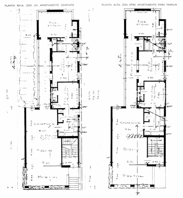Cuba, 1949: Project for a Residential Building A... - Vintage Home Plans