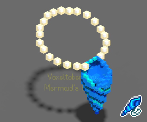 link-and-leah:Voxeltober Day 2 : Mermaid’s Pendent with...