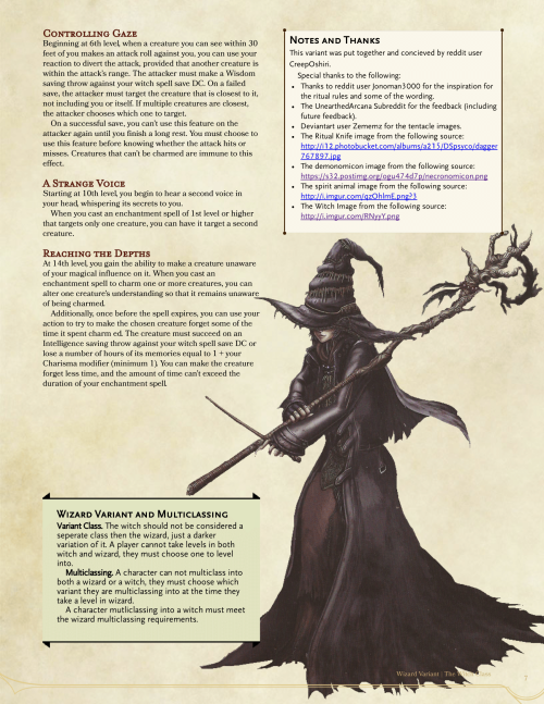 Dnd 5e Homebrew Witch Clas By Creeposhiri Knowledge Power Fireballs