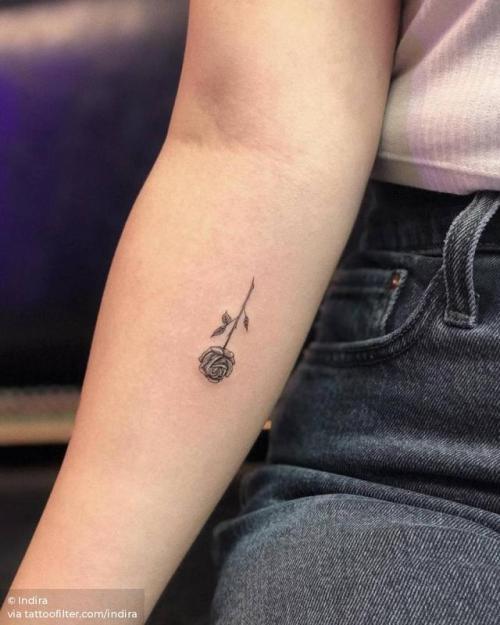By Indira, done at First Class Tattoo, Manhattan.... indira;flower;small;tiny;rose;ifttt;little;nature;inner forearm;illustrative