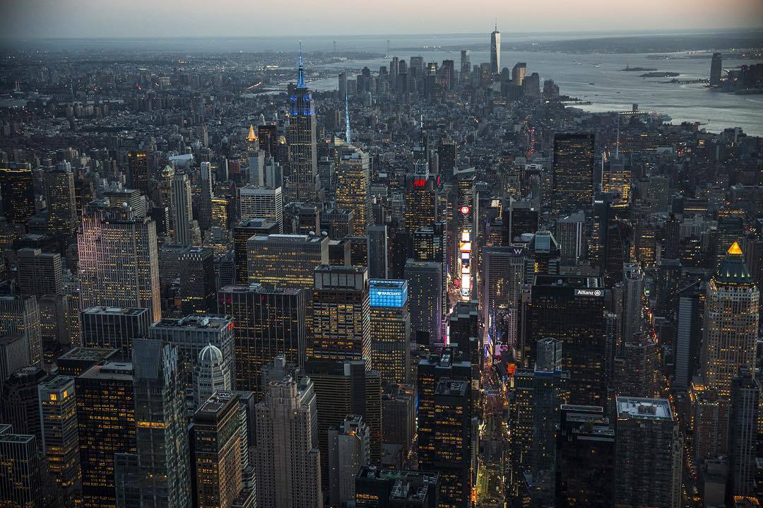 Midtown Manhattan from above by jimmy chin