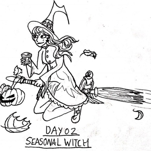 byrdierose:Inktober day 02 - Seasonal Witch.Did the obvious...