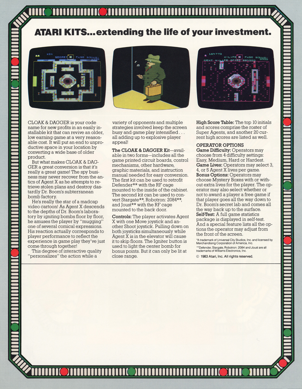 Cloak & Dagger 1983 Arcade Mod - Cloak & Dagger Arcade FLYER Original 1983 Retro Game Video ...