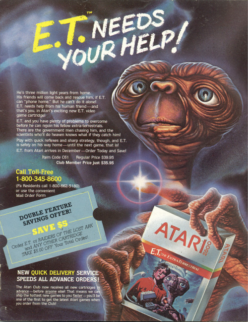 nadiaoxford:vintagegeekculture:Advertising for E.T. the Video...