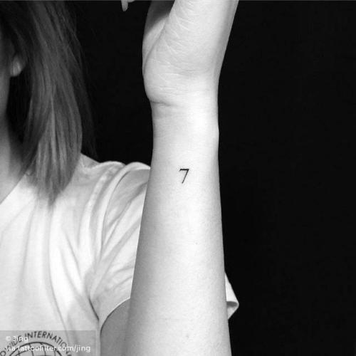 By Jing, done at Jing’s Tattoo, Queens.... number;jing;small;micro;mathematical;tiny;7;ifttt;little;wrist;minimalist
