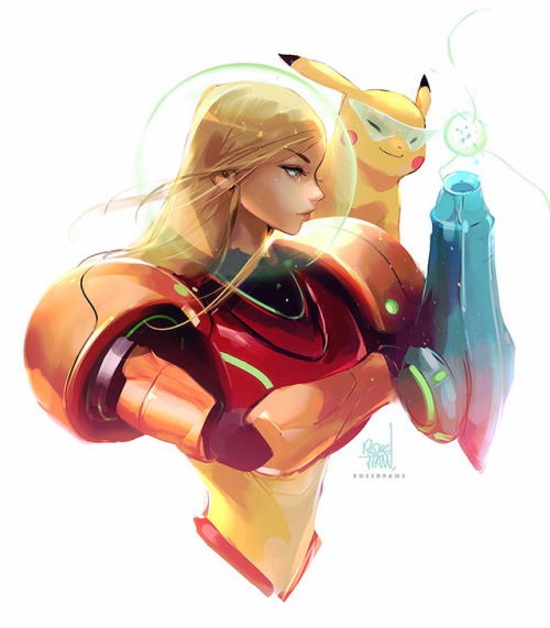 rossdraws:Pikachu and Samus making a little Experiment! Drawing...