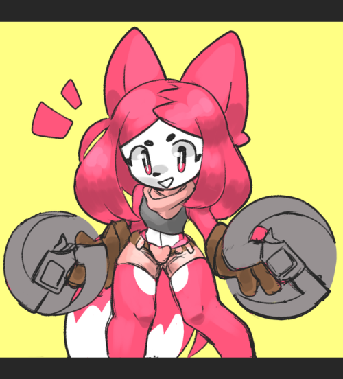 anthro cute fox girl gun
