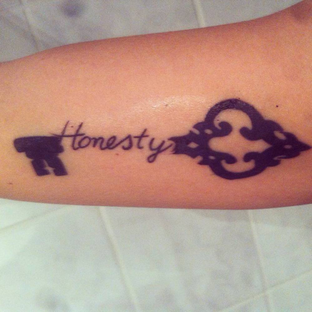 Little Tattoos — "Honesty is key" tattoo on Lina Becker's ...