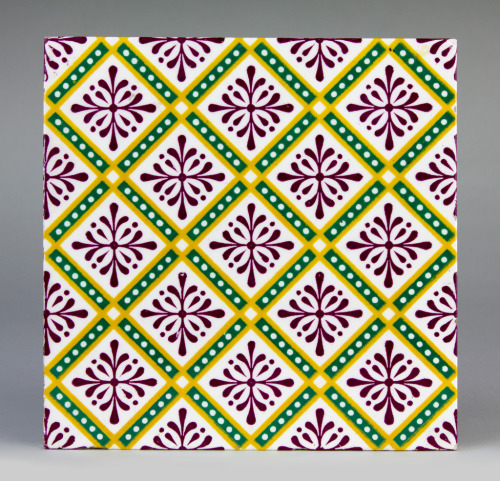 Ceramic tiles, Stoke-on-Trent, 1873. Hard earthenware with...