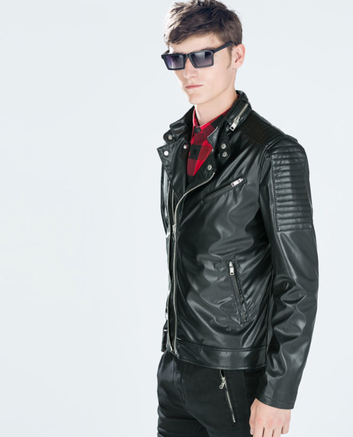 alexander beck zara inditex sports fall 2014 mens fashion menswear style fashion look jacket biker