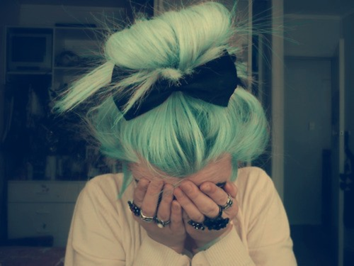 girl with light blue hair tumblr