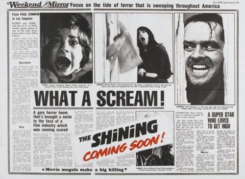 The Shining Stanley Kubrick stephen king shelly duvall jack nicholson jack torrance the overlook hotel Horror Movies horror films horror movie posters film poster
