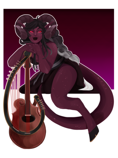 @rina-monsterRina’s lovely Tiefling bard, Wish![Commission Me]