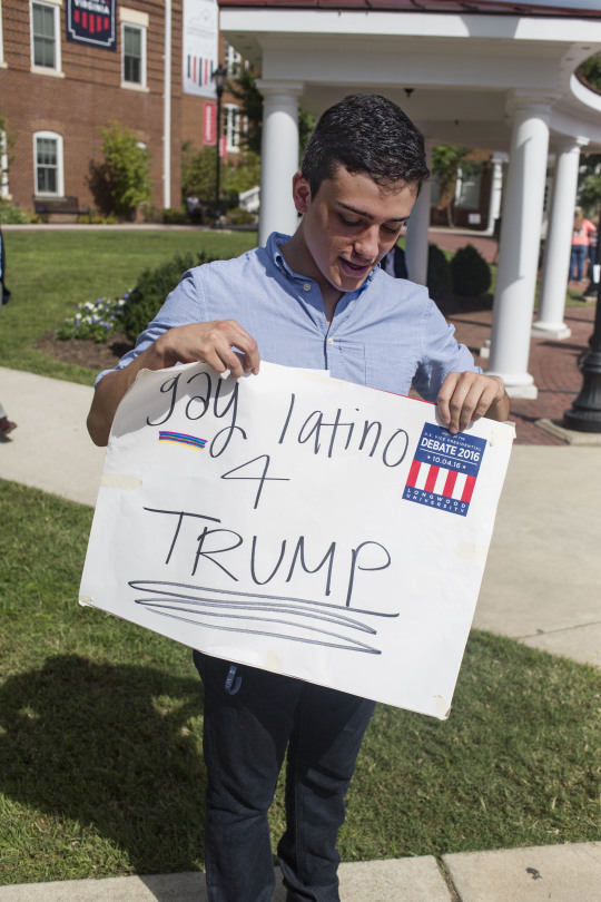 Photo by: Lindsay Manning; Josue Gallardo outside of MSNBC showing support for Donald Trump