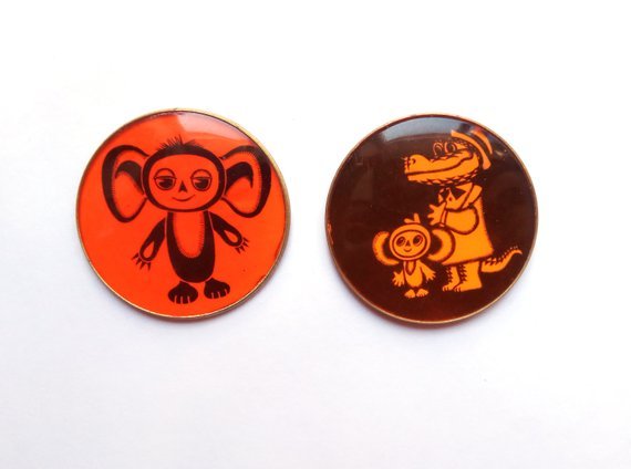 Cheburashka and Gena the Crocodile pins (buy here)