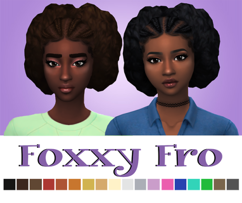 Foxxy Fro
I hope you all like it. I am so happy that each and every one of you follows me I am so thankful!! 😄💜
BGC
• not hat compatible
• EA 18 Swatches
• don’t re-upload/claim as your own
>download