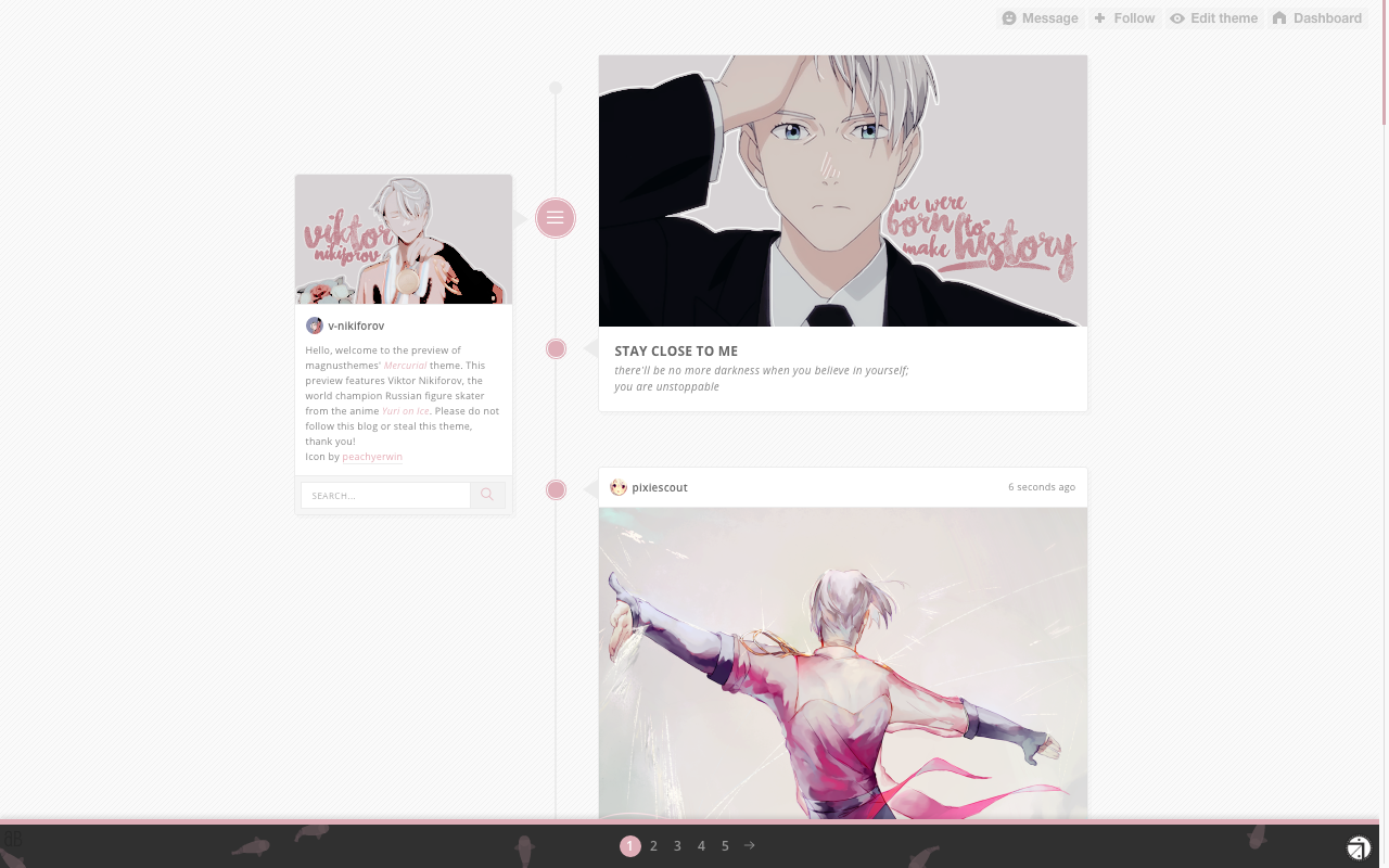 Anime Tumblr Dashboard Themes