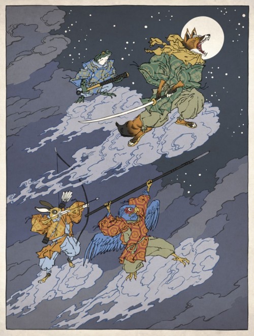 wilwheaton:izrablack:Ukiyo-E Heroes (Illustrations by Jed...