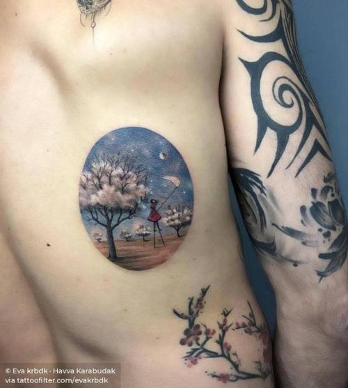 By Eva krbdk · Havva Karabudak, done at Bang Bang Tattoo,... tree;evakrbdk;back;facebook;nature;twitter;medium size;illustrative
