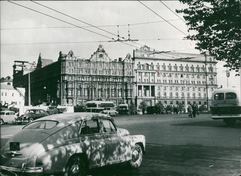 Dzerzhinsky Square in Moscow (current/historical name Lubyanka), 1955