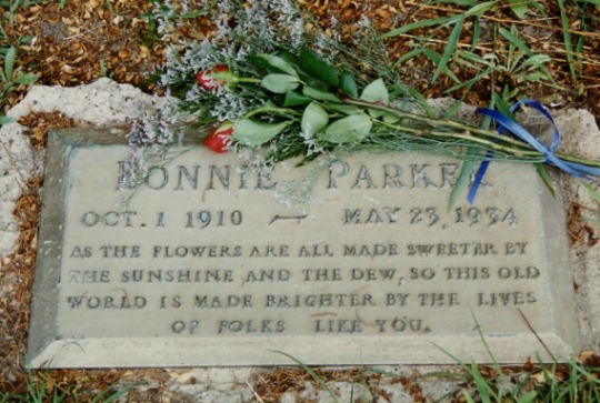 Bonnie Parker's grave at Crown Hill Memorial Cemetery in Dallas, TX.