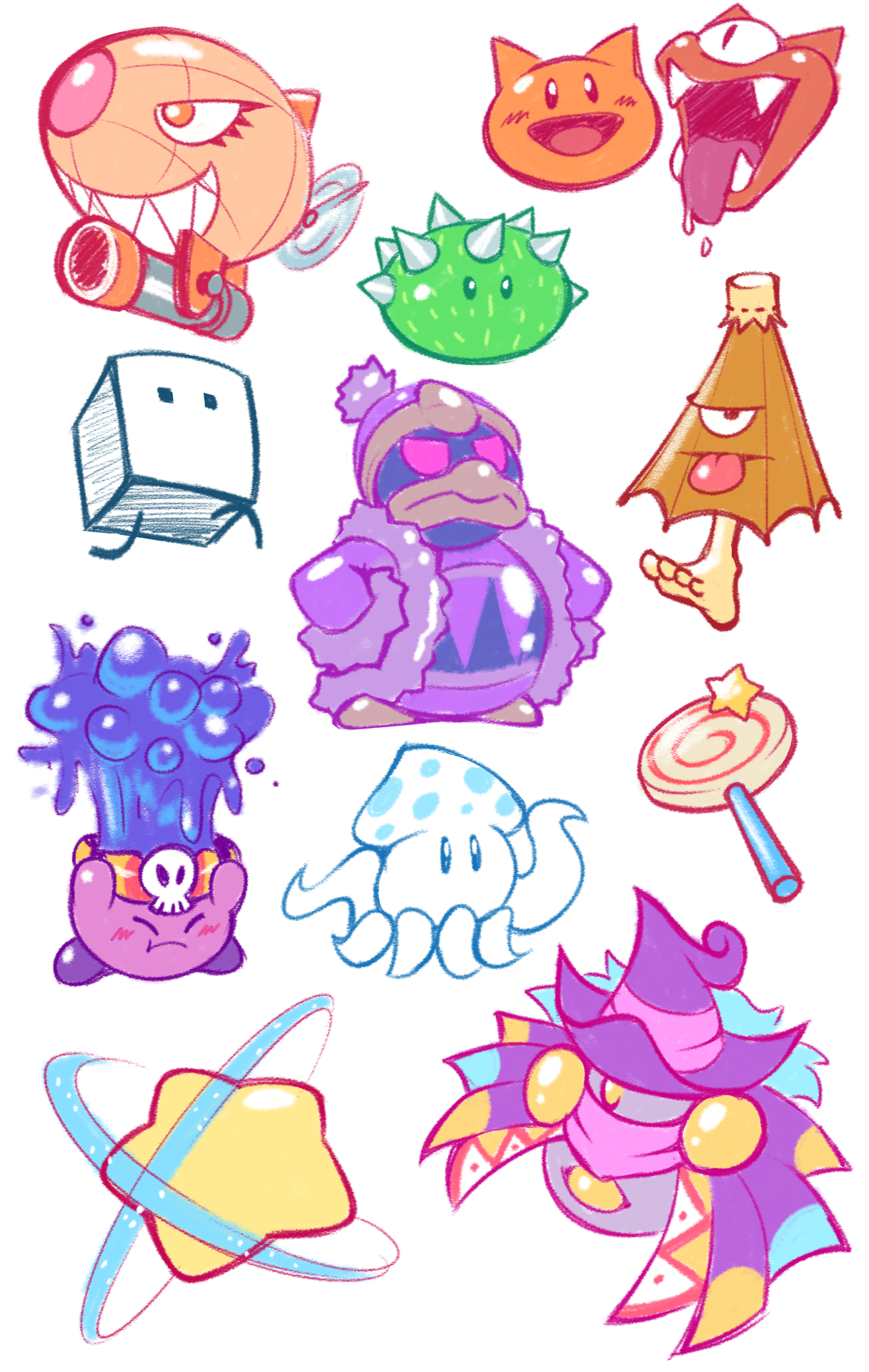 Here are the Kirby doodles I did in my streams... - Tor's Artwork