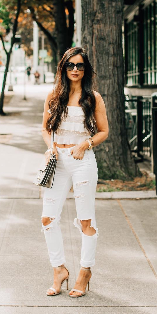 10+ Pretty Winter Outfits to Try this Year - #Photooftheday, #Girl, #Outfitideas, #Good, #Pic These jeans are on MAJOR SALE! They are $29, and honestly my favorite white jeans! This forever21 Top is part of a two piece set, and I am obsessed with it as well. This entire outfit is under $50, and such a cute look! To shop this look or any of my outfits, just click the link in my bio, or  on the  app! I hope you all have fun plans on this Memorial Day Weekend!! 