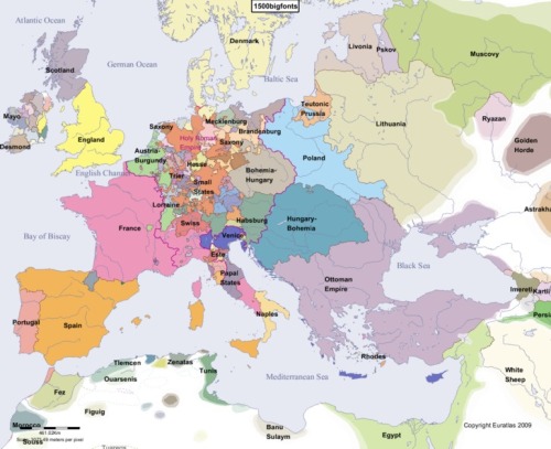 Europe in 1500 AD - Maps on the Web