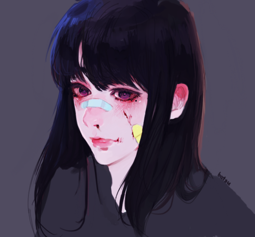 pastel guro guro guro art pastel colors pastel pink portrait illustration girl anime girl artists on tumblr batsu