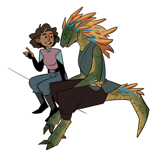 Just a (very) quick little doodle of Rosemary and Sissix from the Wayfarer book “The Long Road to a Small Angry Planet” by Becky...