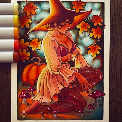 oyoshima:| Inktober Day 1 - Forest Witch 