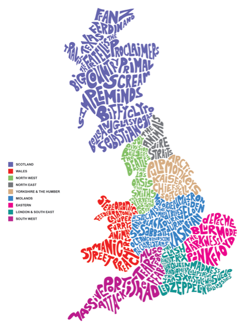 I think I wanna buy it (Music Map of Great British Bands)