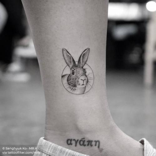 By Sanghyuk Ko · MR.K, done at Bang Bang Tattoo, Manhattan.... animal;ankle;facebook;mrk;pet;rabbit;single needle;small;twitter