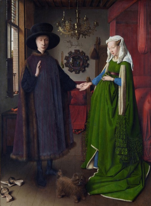 artist-vaneyck:The Arnolfini Wedding. The Portrait of Giovanni...