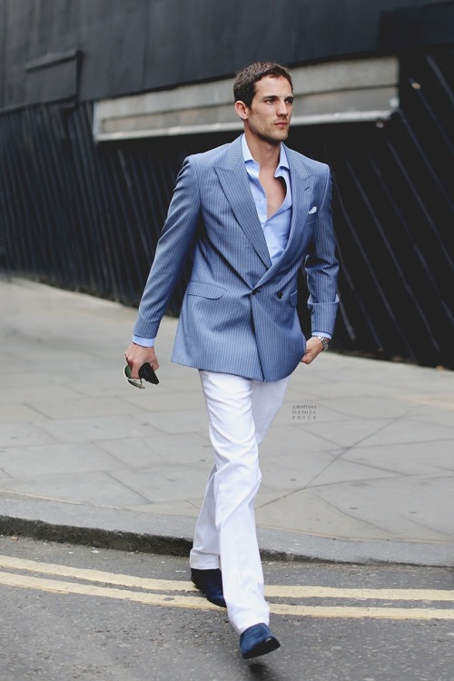 Men's Fashion - White and Blue: New Oxford Street, London